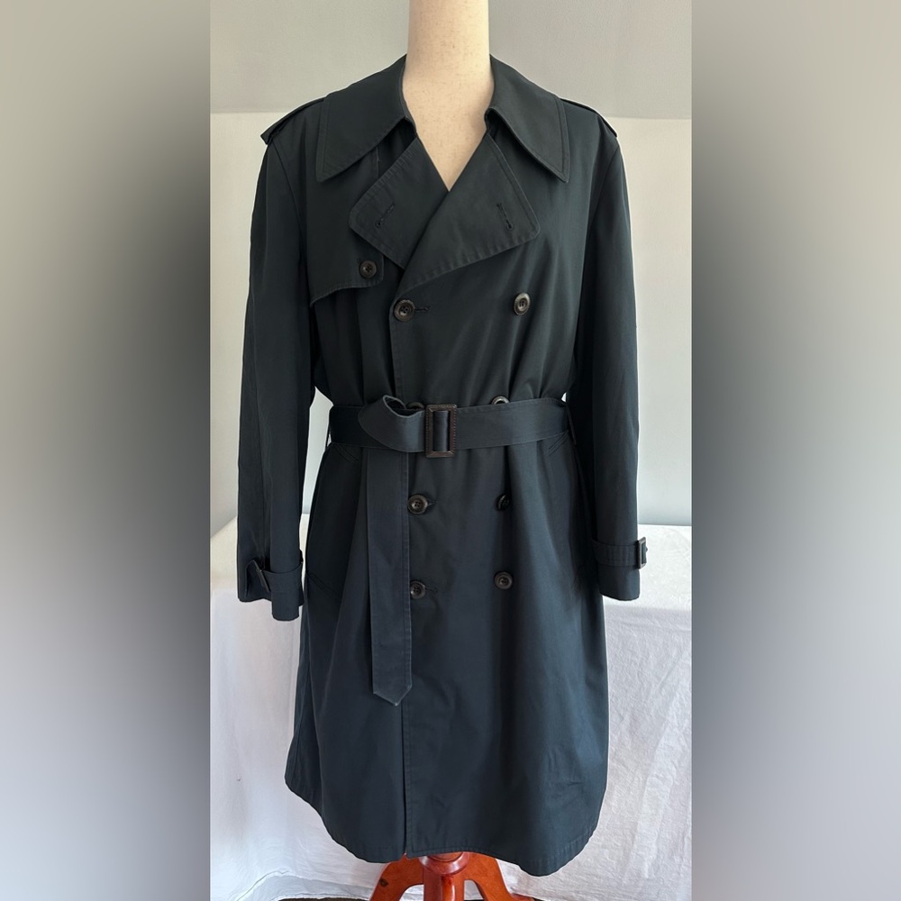 London Fog Navy Double-Breasted Trench Coat and Zip in Insulated Layer Sz 40